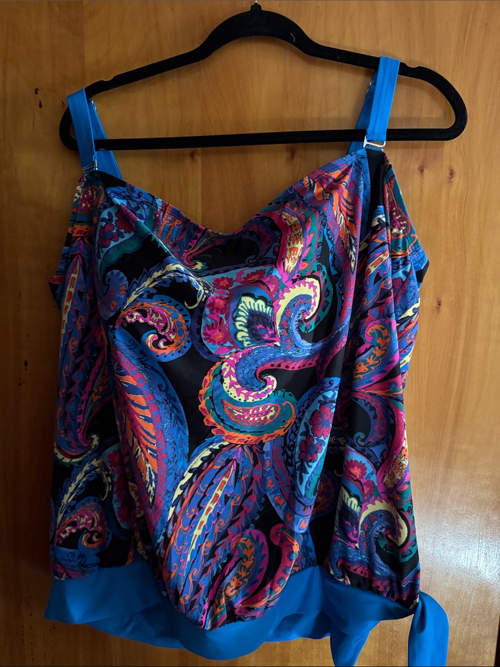Vibrant Blue Paisley Women's Swim Cami